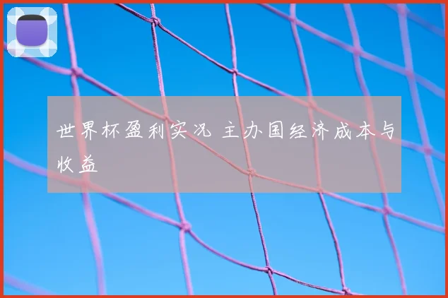 世界杯盈利实况 主办国经济成本与收益